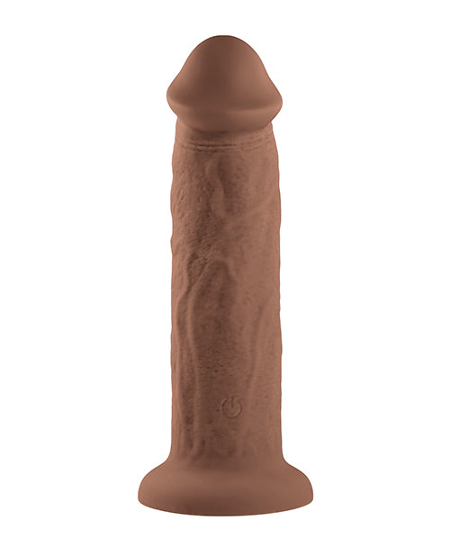 Evolved 7" Girthy Vibrating Dong - Dark: Your Gateway to Intimate Pleasure Product Image.