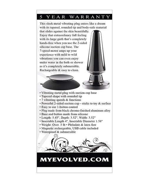 Evolved Advanced Vibrating Metal Plug - Ultimate Pleasure & Hands-Free Experience Product Image.