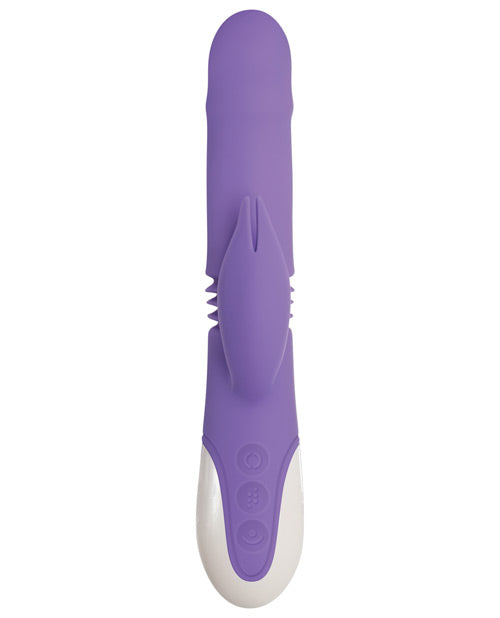 Thrust & Expand Dual Stim Rechargeable Vibrator - Purple Product Image.