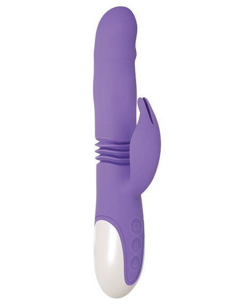 Thrust & Expand Dual Stim Rechargeable Vibrator - Purple Product Image.