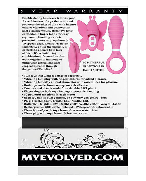 "Dúo de Placer Intenso: Kit de Cita Doble Rosa" Product Image.