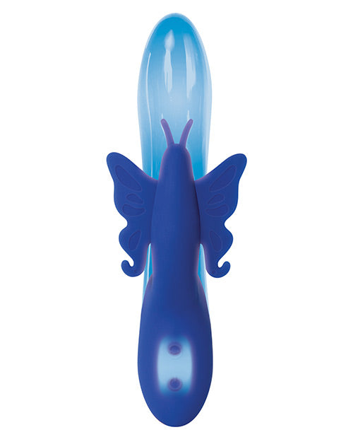Evolved Firefly Dual Stim - Azul: Vibrador de placer que brilla en la oscuridad Product Image.