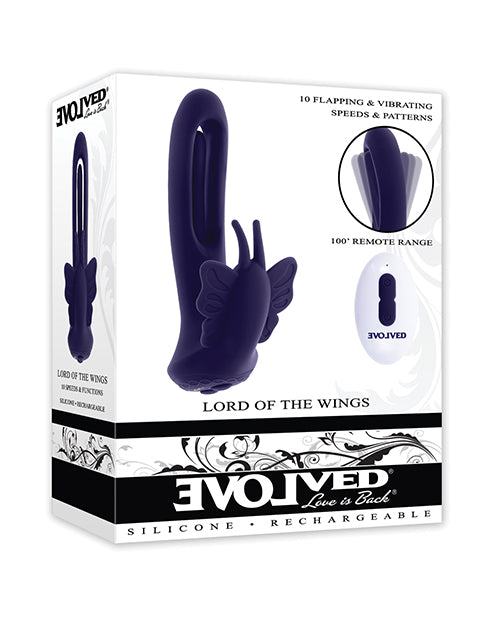 Evolved Lord of the Wings Flapping & Vibrating Stimulator - Purple - featured product image.