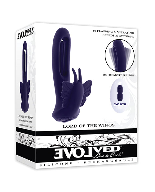 Evolved Lord of the Wings Flapping & Vibrating Stimulator - Purple Product Image.