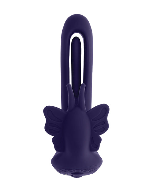 Evolved Lord of the Wings Flapping & Vibrating Stimulator - Purple Product Image.