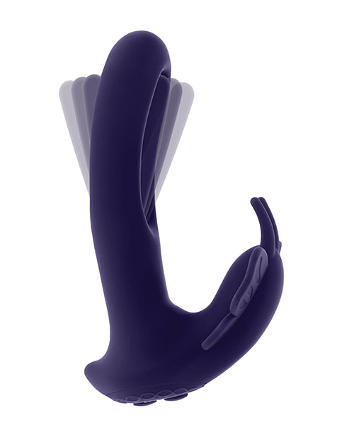 Evolved Lord of the Wings Flapping & Vibrating Stimulator - Purple Product Image.