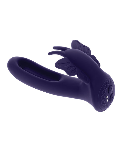 Evolved Lord of the Wings Flapping & Vibrating Stimulator - Purple Product Image.