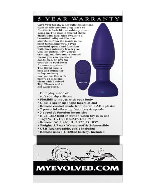 Evolved Smooshy Tooshy - Purple: Customisable, Hands-Free, Safe Butt Plug Product Image.