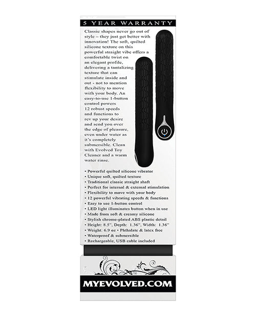 Vibrador Evolved Quilted Love Negro Product Image.