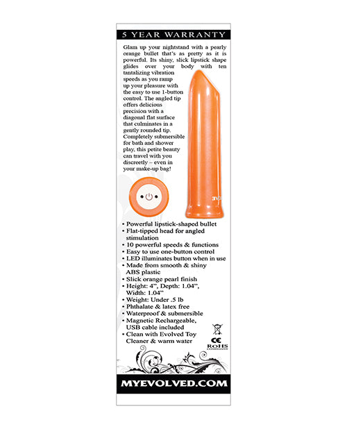 Evolved Lip Service - Naranja: Bala vibradora personalizable, precisa y resistente al agua Product Image.