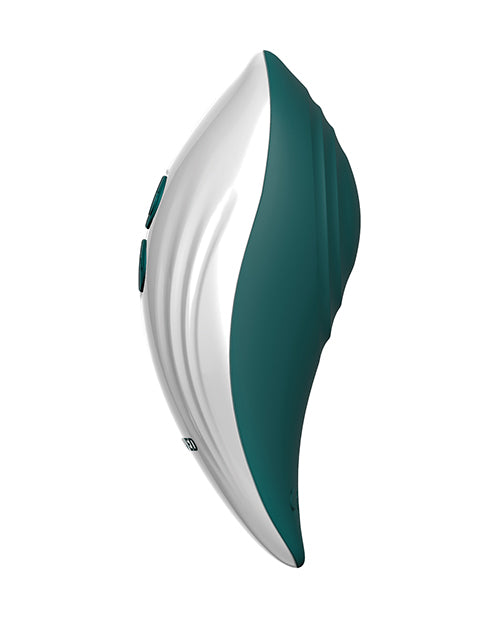 Evolved Palm Pleasure Teal: Intense Thumping Vibrator Product Image.