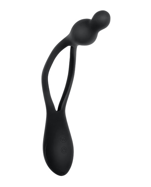 Vibrador flexible evolucionado de dos extremos - Negro Product Image.