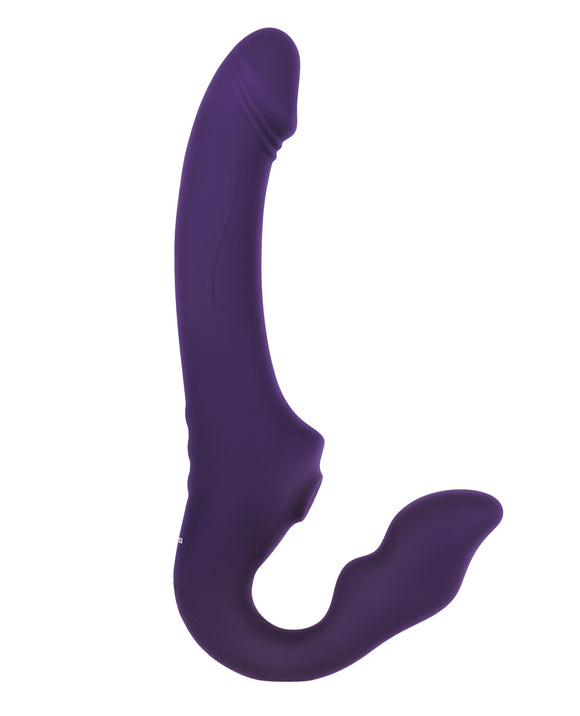 Evolved 2 Become 1 Triple-Motor Strapless Strap On - Purple Product Image.