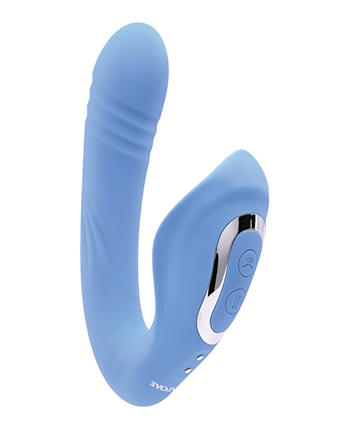 Evolved Tap & Thrust Dual Vibe - Blue: Ultimate Pleasure Unleashed Product Image.
