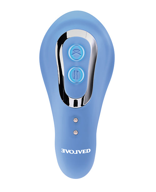 Evolved Tap & Thrust Dual Vibe - Blue: Ultimate Pleasure Unleashed Product Image.