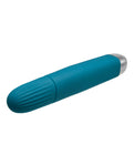 Vibrador de varita recargable resistente al agua de 12 velocidades, súper delgado, color verde azulado, de Evolved