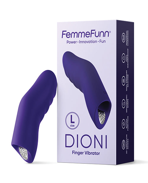 Vibrador para dedo portátil Dioni de Femme Funn - Púrpura oscuro: placer manos libres Product Image.