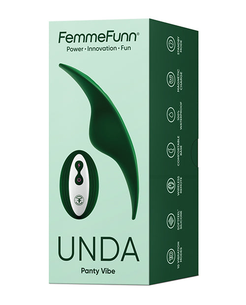 Femme Fun Unda Thin Vibe 內褲 - 深綠色：增強模式與快速充電 Product Image.