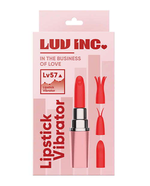 Luv Inc. Lipstick Vibrator with 3 Interchangeable Heads Product Image.