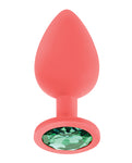Plug anal de silicona con joyas de Luv Inc. - Pink Sparkle