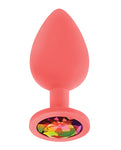 Plug anal de silicona con joyas de Luv Inc. - Pink Sparkle