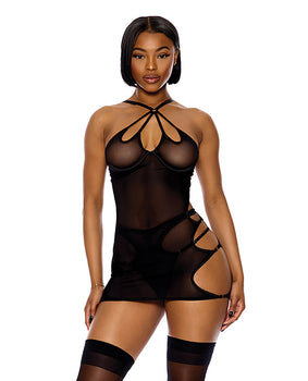 Feeling Butterflies Mesh Chemise w/Panty - Black - Featured Product Image