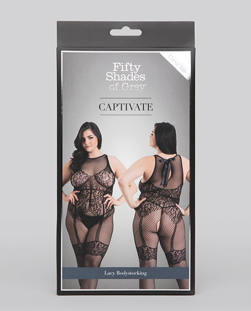Fifty Shades of Grey Lacy Body Stocking - Black O/S Curve Product Image.
