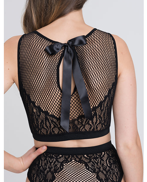 五十度灰迷人蕾絲胸罩套裝 - 黑色 O/S Product Image.