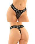 Vibes Buddy Pack: Icy Girl Metallic Boy Brief & Lace Thong - Black