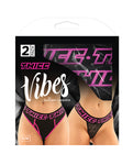 Vibes Buddy Pack：Thicc 運動網眼平角內褲和蕾絲丁字褲（黑色/粉紅色）