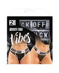 Vibes Buddy Fuck Off Lace Boy Brief & Lace Thong Black Set