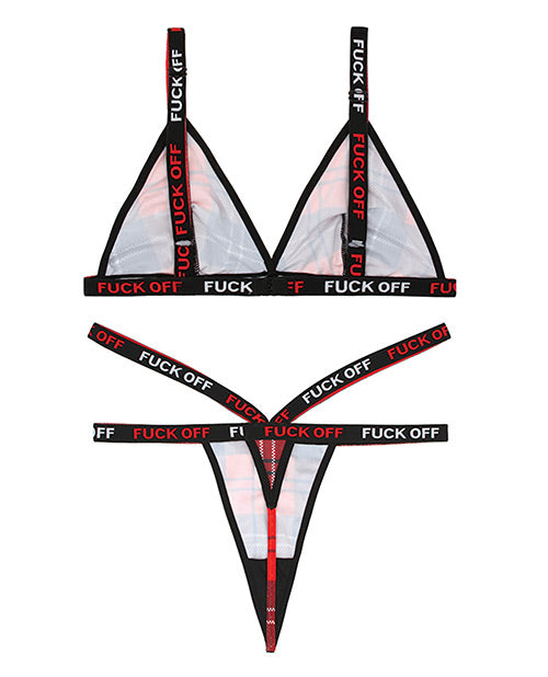 Vibes Fuck Off Plaid Lingerie Set Product Image.