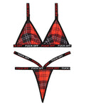 Vibes Fuck Off Plaid Lingerie Set