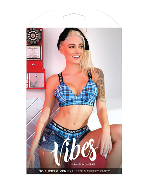 Vibes No Fuck con bralette y braguitas atrevidas - Monday Blue Product Image.