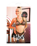 Vibes Seductive Black Net Bralette & Panty Set