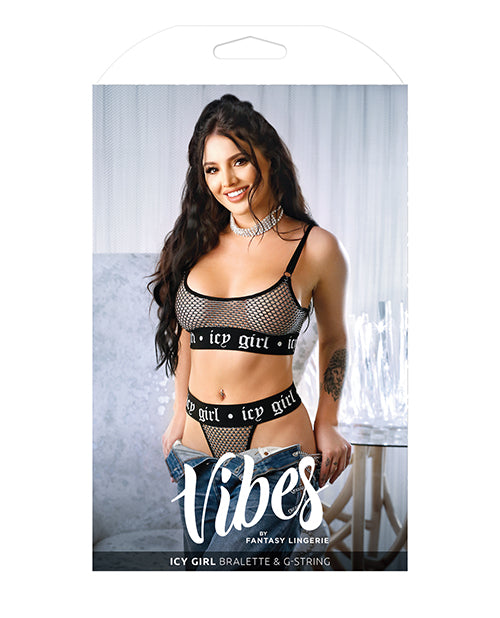 Vibes Icy Girl Metallic Fishnet Lingerie Set Product Image.