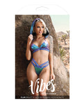 Iridescent Vibes Plur Bralette with Removable Hood & Panty - L/XL