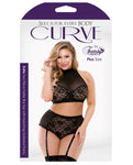 Conjunto seductor de sujetador halter y braguitas con liga Katia de Curve