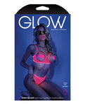 Neon Pink Glow Black Light Lingerie Set: Ignite Your Passion