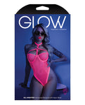 Enchanting Neon Pink Glow Black Light Mesh Body Suit