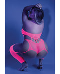 Body de peluche sin pies Queen Neon Pink Glow Black Light