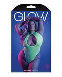 Neon Chartreuse Glow Nocturnal Halter Teddy