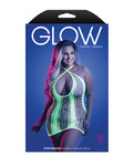 Vestido halter sin costuras reactivo UV Glow Synthesize - Verde neón