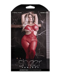 Bodystocking rojo transparente e inolvidable con aberturas