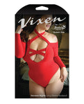 Vixen Havana Nights Red Long Sleeve Bodysuit - Queen Size