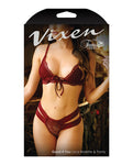 Vixen Good 4 You Burgundy Lace Bralette & Panty Set