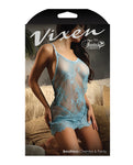 Conjunto de tanga y camisola de encaje azul Breathless de Vixen