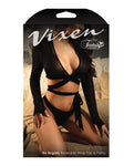 Vixen No Regrets Mesh Long Sleeve Wrap Top & Thong Set