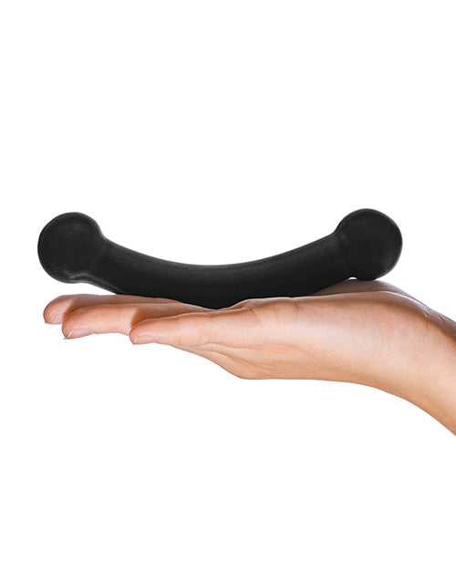 Glas Double Bull Glass Dildo in Black - Elegance in Pleasure Product Image.