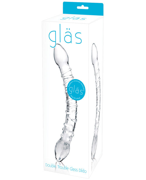 Glas Double Trouble Glass Dildo: A Journey of Shared Pleasure Product Image.